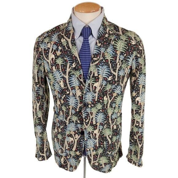 Beams All-over Jungle Print Lightweight Blazer Jacket Size S Mens NWT - Picture 1 of 16